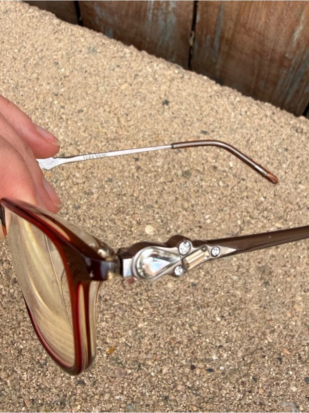 Vera Wang Red Cat-Eye Eye Glass Frames 54 14 145 Titanium (Frames Only)